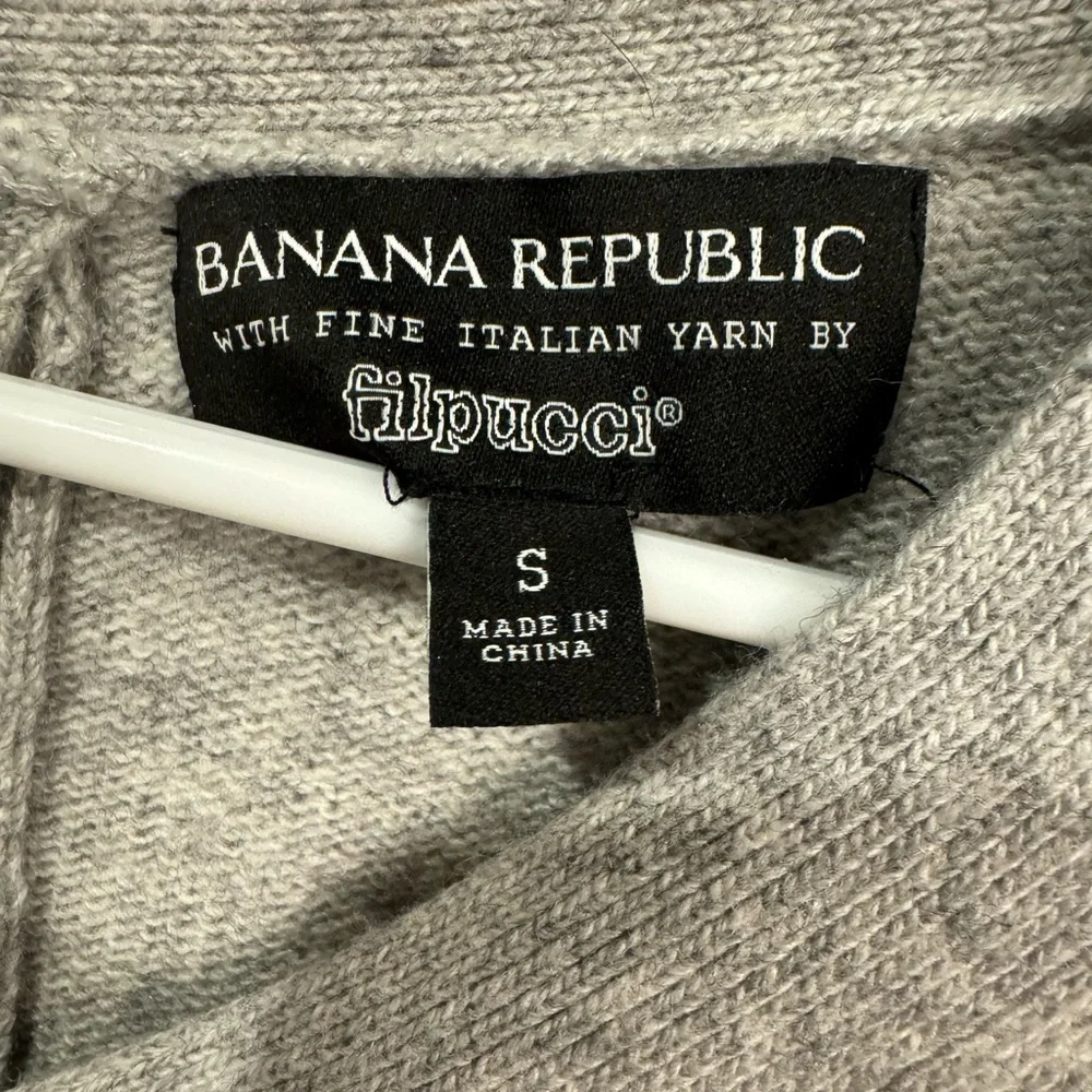 Banana Republic Filpucci Sweater Womens Small Gray Wool Blend‎ Button Back